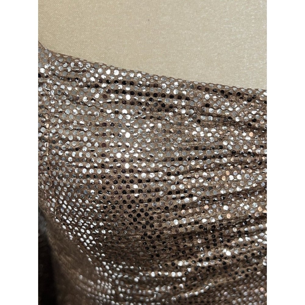 Show Me Your Mumu Sydney Gold Midi Dress Metallic Sparkles Size M Medium - Picture 11 of 11
